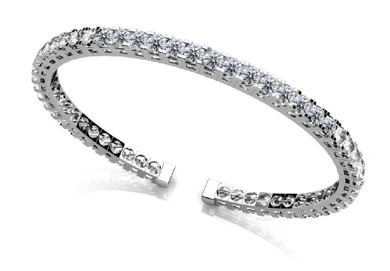 Classic Four Prong Flexible Diamond Bangle with 2.31 ct.(finished) 2mm