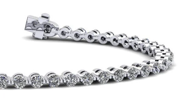 Classic Prong Set Diamond  Tennis Bracelet with 3.87 ct.(finished) 2.8mm