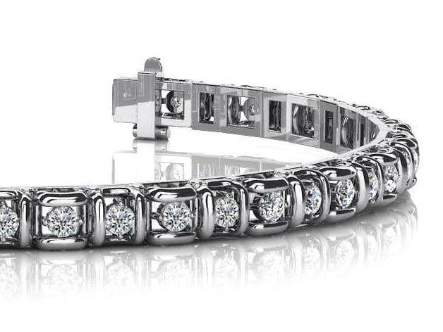 Cross Directional Link Diamond Bracelet with 2.52 ct.(finished) 2.5mm