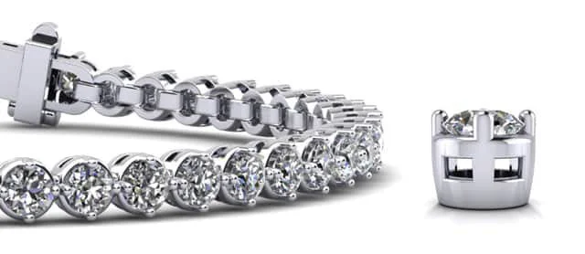 Dazzling Four Prong Diamond  Tennis Bracelet with 6.40 ct.(finished) 3.5mm