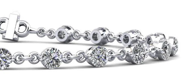 Diamond And Chain Link Diamond Bracelet with 5.60 ct.(finished) 4.5mm