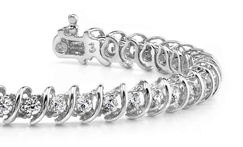 Diamond Swirl Link Diamond Tennis Bracelet with 6.08 ct.(finished) 3.8mm