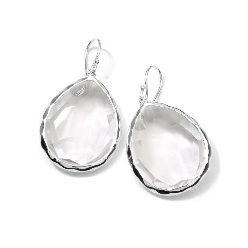 Unique Stackable Bands Ippolita Rock Candy Large Clear Quartz Teardrop Earrings in Sterling Silver