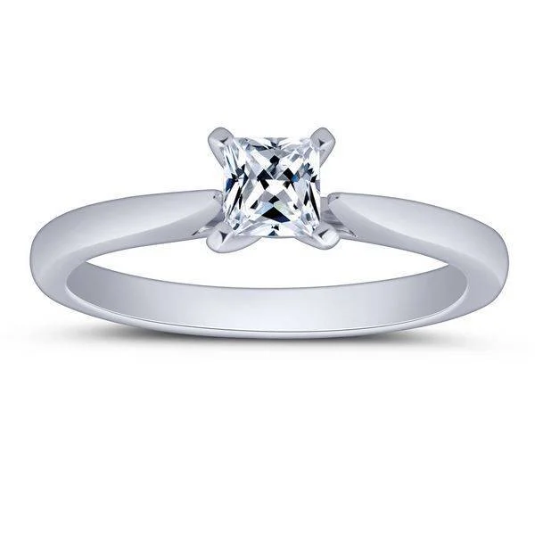 14K WHITE GOLD 0.50 CTW DIAMOND Solitaire Ring