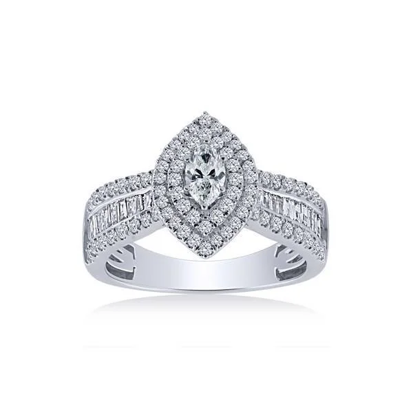 14k white gold 1.00 ctw Marquise Diamond Engagement Ring