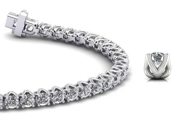 Fiery Flame Diamond  Tennis Bracelet with 6.72 ct.(finished) 3.5mm