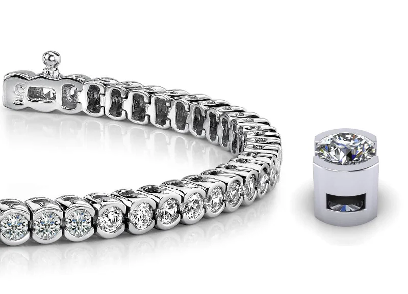 Half Bezel Confidence Diamond Tennis Bracelet with 3.01 ct.(finished) 2.4mm