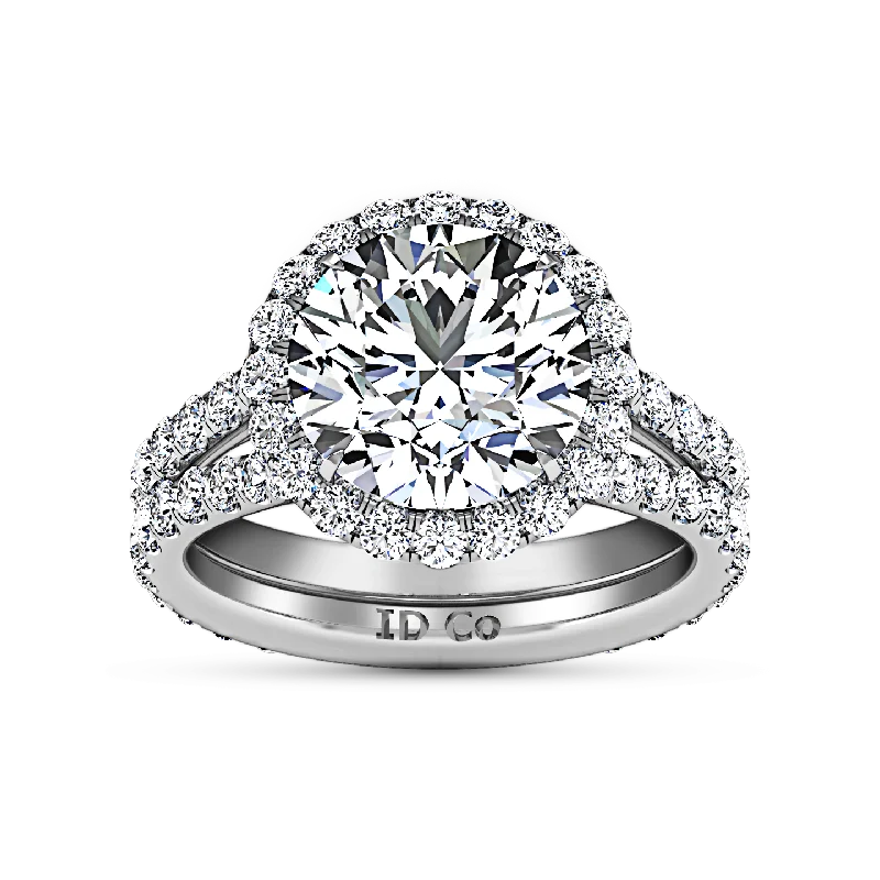 Halo  Engagement Ring Emotion 14K White Gold