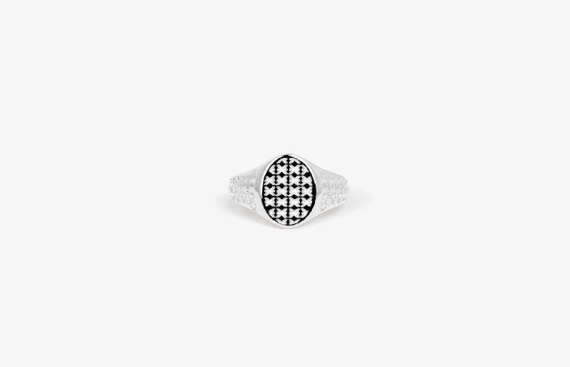 IX Mini Oval Logo Signet Ring