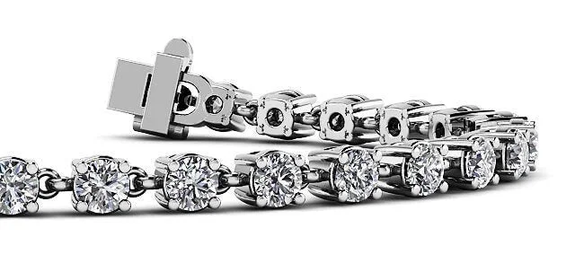 Linked Diamond  Tennis Bracelet with 3.57 ct.(finished) 3mm