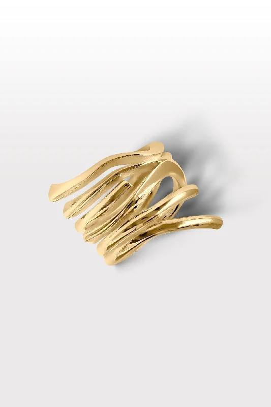 Tide 05 18K Gold Plated Ring