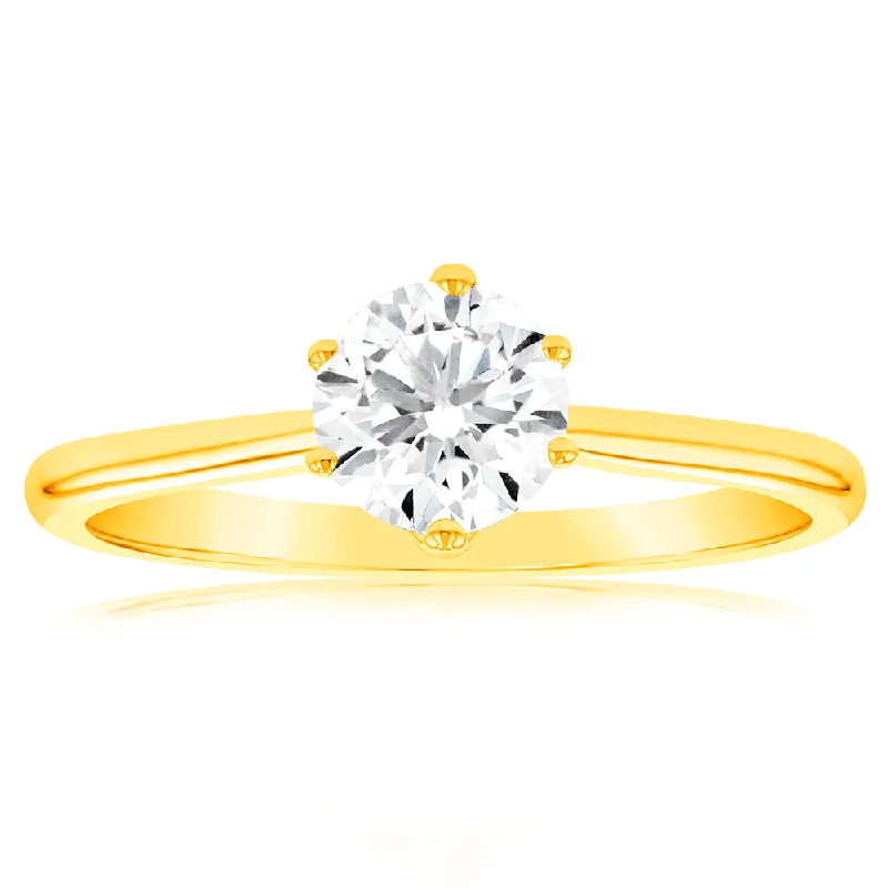 Luminesce Lab Grown 1 Carat Solitaire Engagement Ring in 14ct Yellow Gold