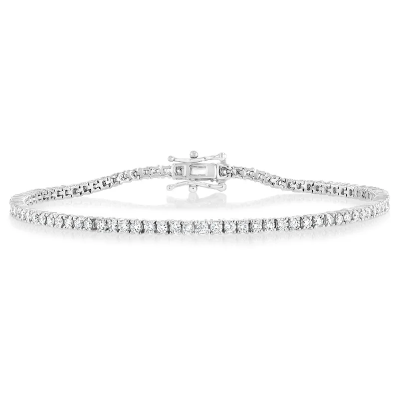 Luminesce Lab Grown 2 Carat Diamond Tennis Bracelet in Sterling Silver