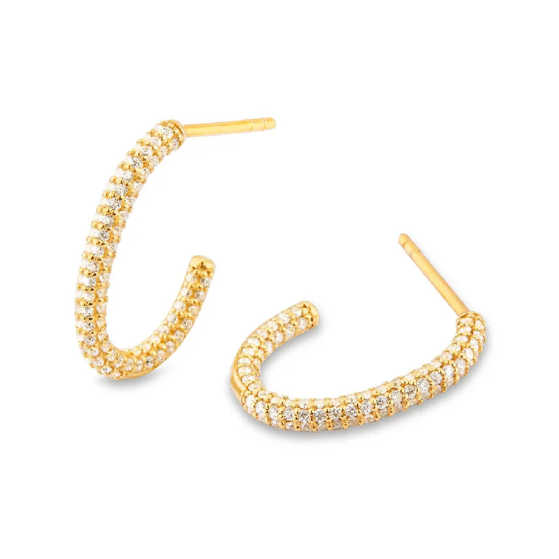 Handmade Wire Jewelry D'avie 18K Gold Hoops w. 152 Diamonds