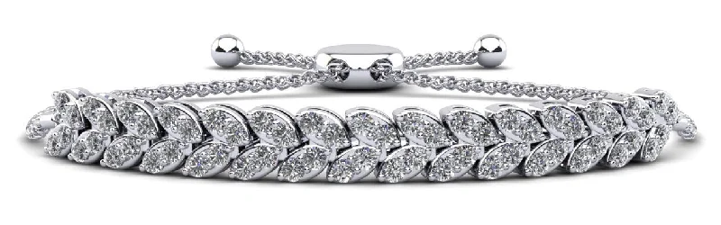 Marquise Illusion Adjustable Diamond Bracelet with 5.46 ct.(finished) 3mm