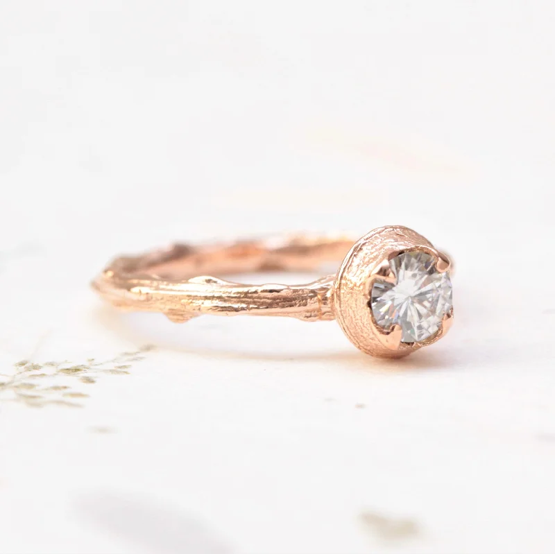 Moissanite Twig Engagement Ring