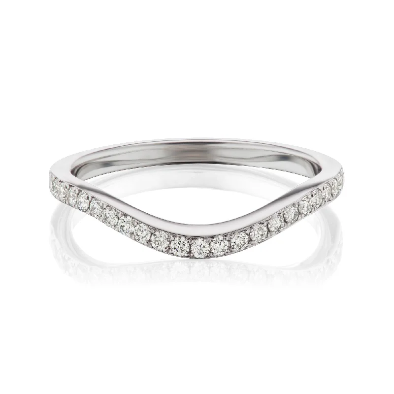 Curved Pave Diamond Band