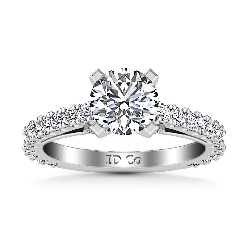 Pave Engagement Ring Eden 14K White Gold