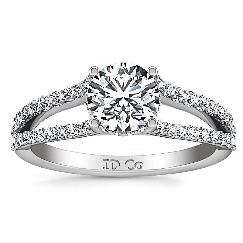 Pave Engagement Ring Fantasia 14K White Gold