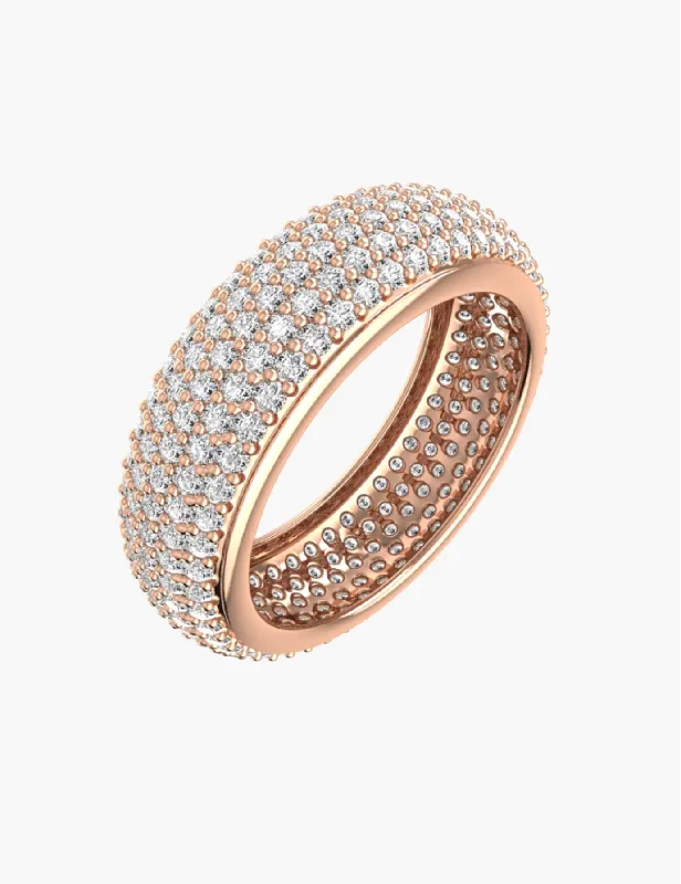 Grand Pave 18K Rosegold Ring w. Lab-Grown Diamond