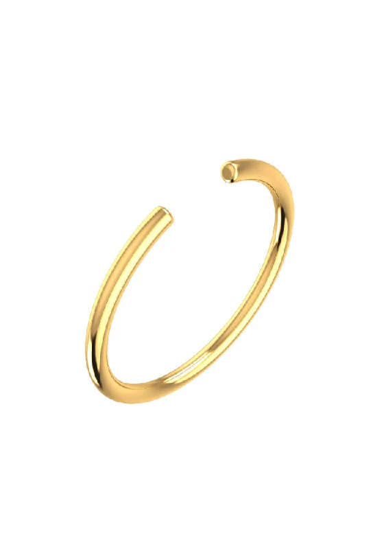 Line Open Essential 18K Gold Ring w. Lab-Grown Diamond