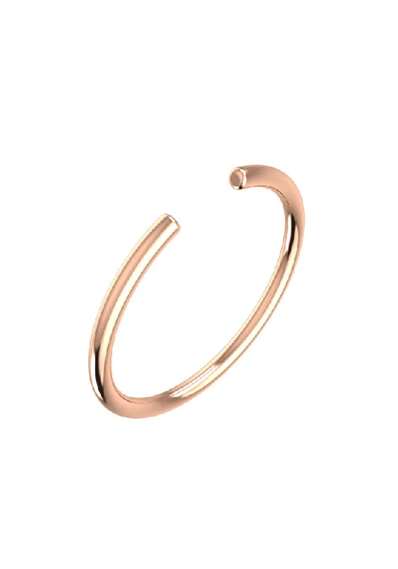 Line Open Essential 18K Rosegold Ring w. Lab-Grown Diamond