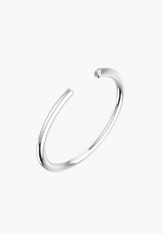 Line Open Essential 18K Whitegold Ring w. Lab-Grown Diamond