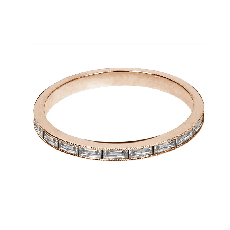 Rose Gold Baguette Diamond Band