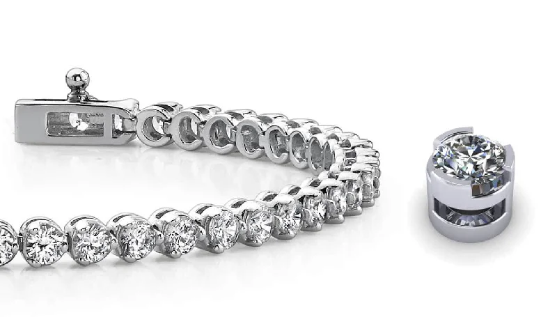 Round Prong Set Diamond  Tennis Bracelet with 4.02 ct.(finished) 2.7mm