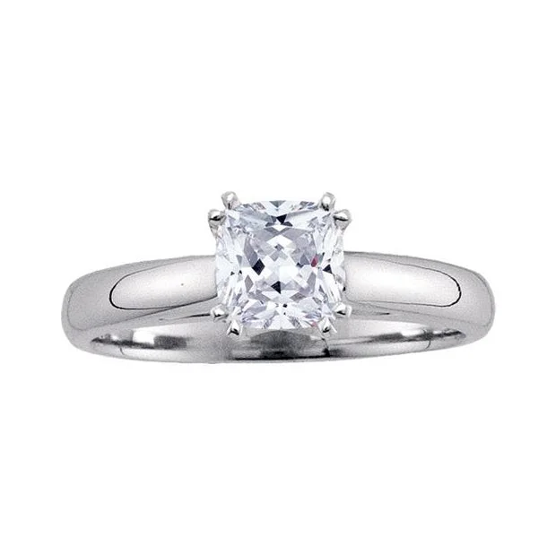 Royale 1 CTW Cushion Diamond Solitaire Engagement Ring in 14KT White Gold