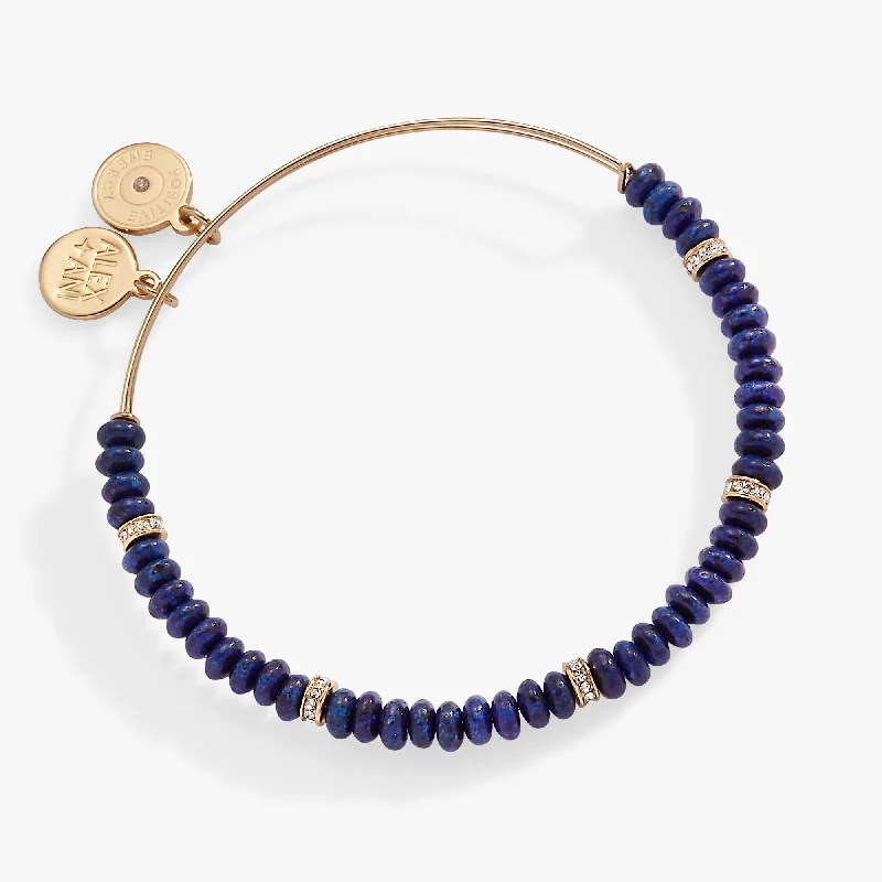 Blue Semi-Precious Rondelle Beaded Bangle