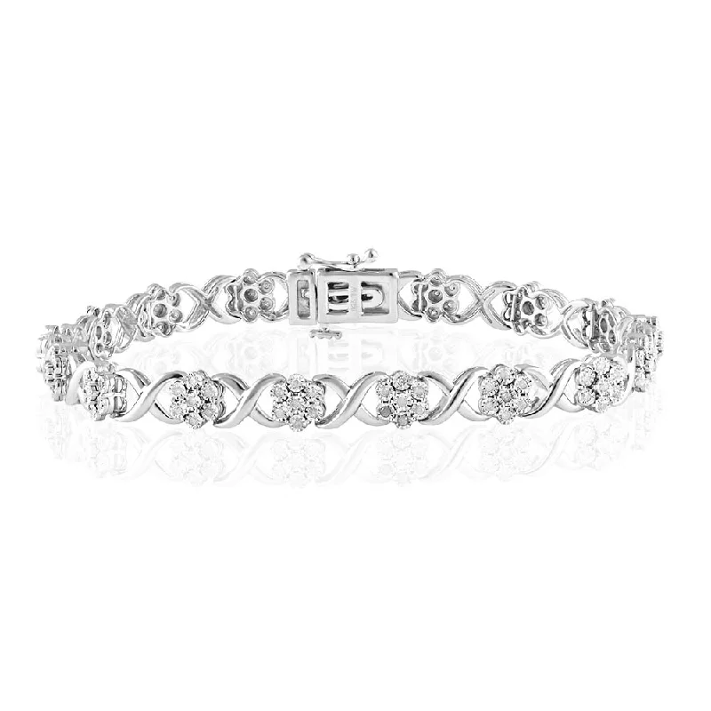 Silver 1/2 Carat Diamond 18cm Bracelet