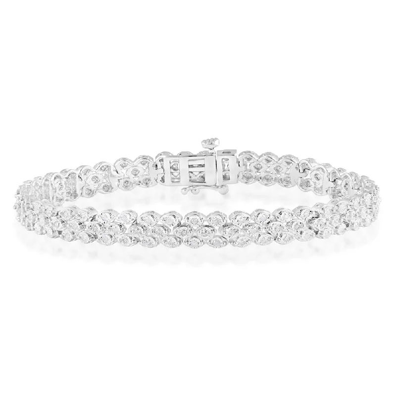 Silver 1 Carat Diamond 18cm Bracelet