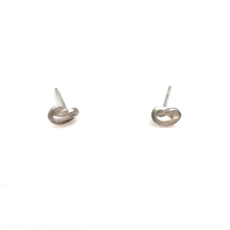 Simple Sterling Ring Silver Twist Studs