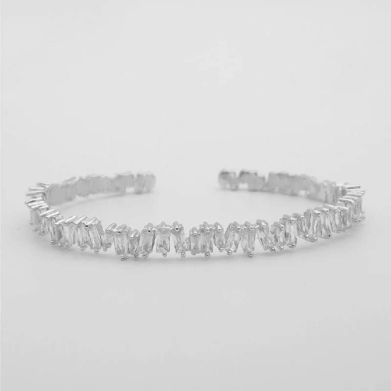 Jada Baguette CZ Bracelet Thin | Silver