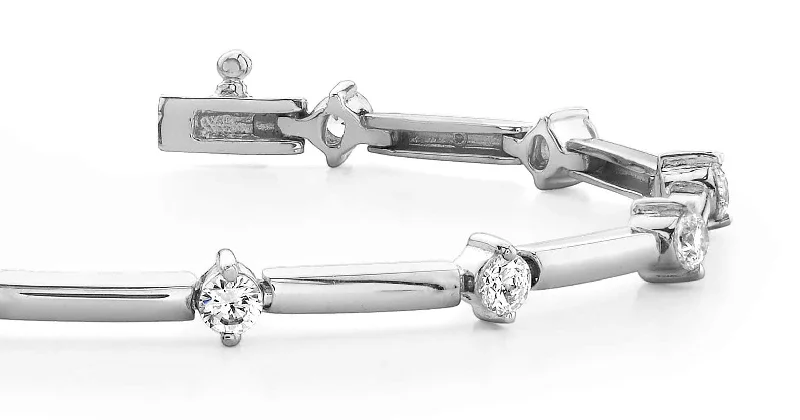 Starburst Solid Link Diamond Bracelet with 2.04 ct.(finished) 3.6mm