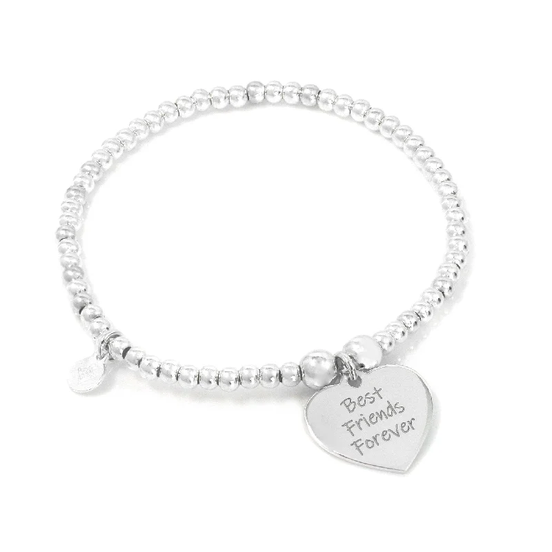 Children's Engraved Heart Token Bracelet - Sterling Silver