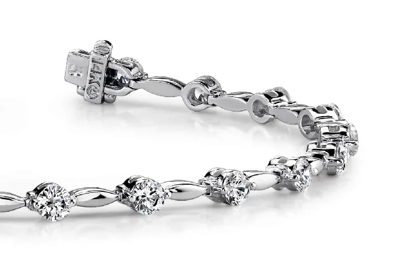 Teardrop Link Diamond Bracelet with 3.00 ct.(finished) 3.4mm