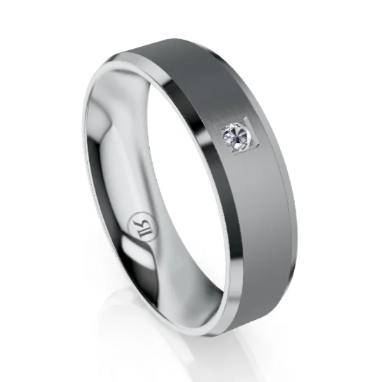 Stylish Silver Bracelet The Henry Tantalum & Platinum Wedding Ring with White Diamond Stylish Silver Bracelet The Henry Tantalum & Platinum Wedding Ring with White Diamond