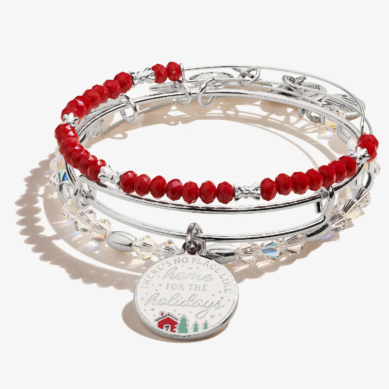 'There's No Place Like Home for the Holidays' Charm Bangles, Set of 3