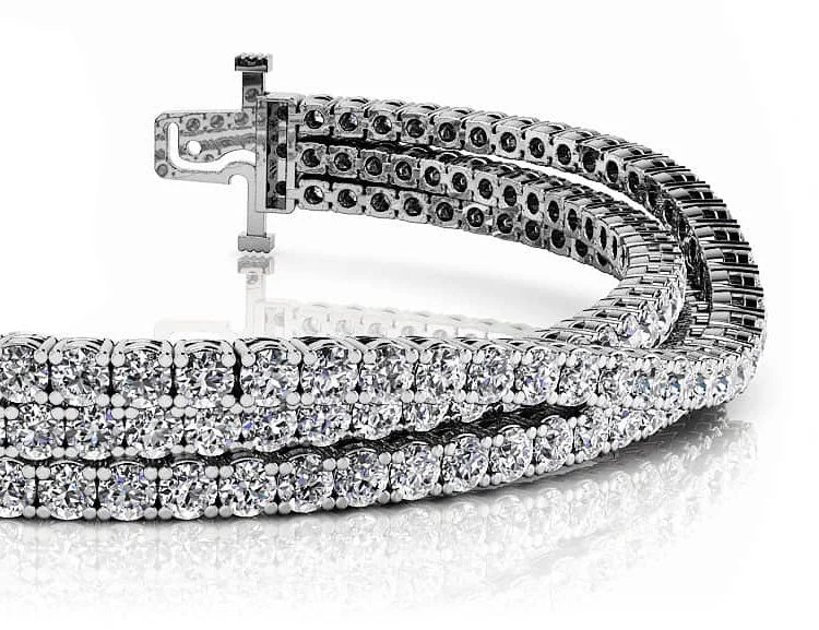 Three Rows Flexible Diamond Bracelet with 8.49 ct.(finished) 2.2mm