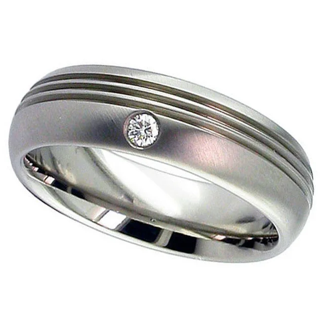 Titanium and Diamond Ring - 2206DS