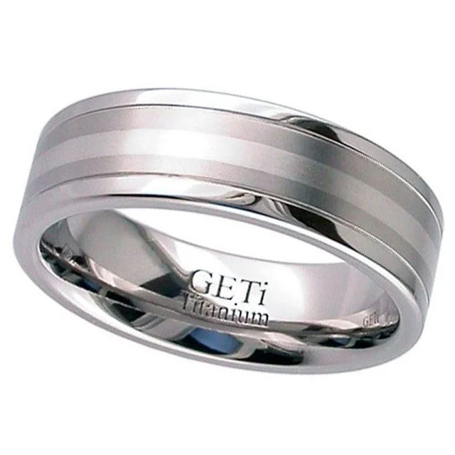 Titanium and Platinum Ring - T036i-1.5MMPLAT