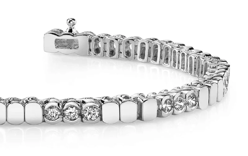 Triple Bezel Diamond Bracelet with 5.25 ct.(finished) 4.0mm