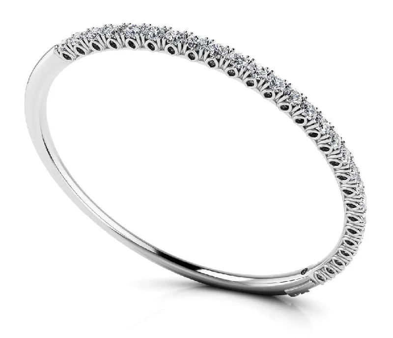 Tulip Edge Diamond Bangle Bracelet with 1.74 ct.(finished) 2.5mm