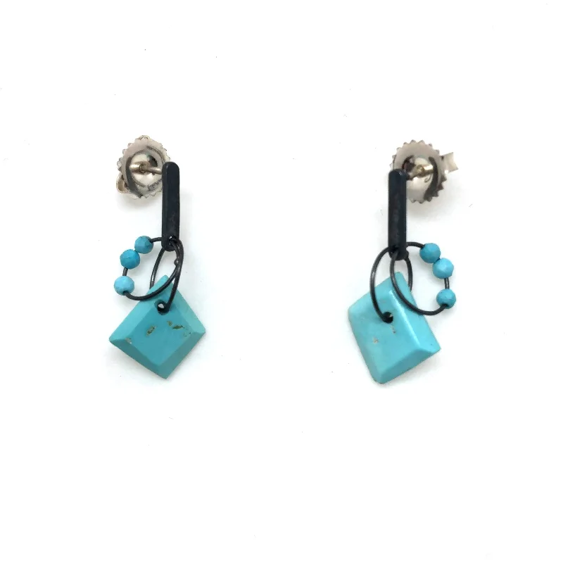 Crystal Drop Earrings Turquoise Mini Tangle