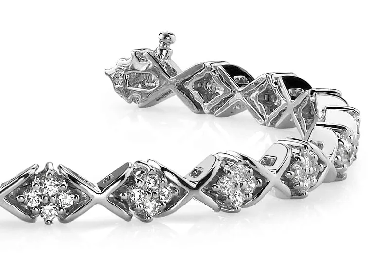 X Pattern Diamond Bracelet with 2.16 ct.(finished) 2.0mm