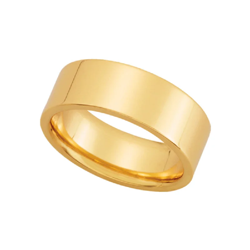 7mm Flat Comfort Fit Wedding Band in 10k Yellow Gold