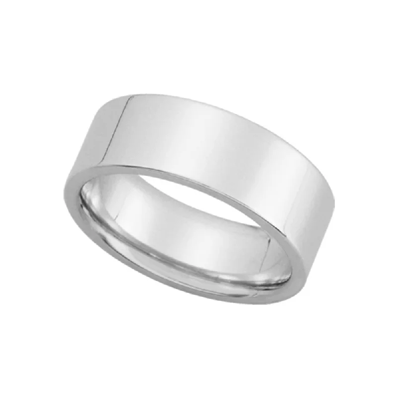 7mm Flat Comfort Fit Wedding Band in 14k White Gold