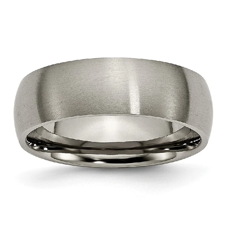 7mm Titanium Brushed Domed Comfort Fit Band